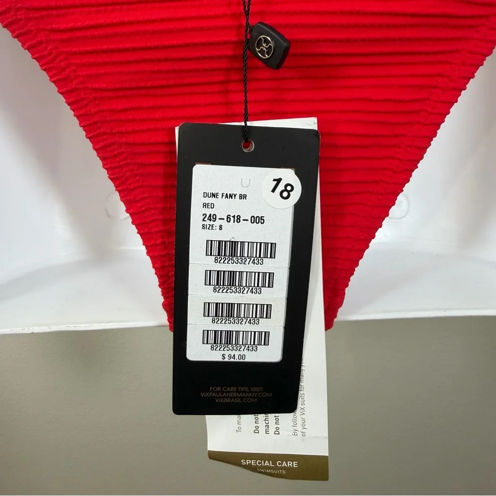 *NEW Vix Dune Fany Brazilian Bikini Bottoms Red Size Small (FLAW) - Picture 5 of 7
